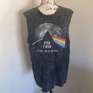 Pink Floyd Band Music Gray Distressed Graphic Man Made Tank Top